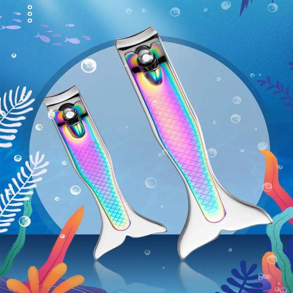New Gradient Color Mermaid Shape Nail Clipper Stainless Steel Finger Toe Nail Cutter Scissors Portable Manicure Tools
New Gradient Color Mermaid Shape Nail Clipper Stainless Steel Finger Toe Nail Cutter Scissors Portable Manicure Tools