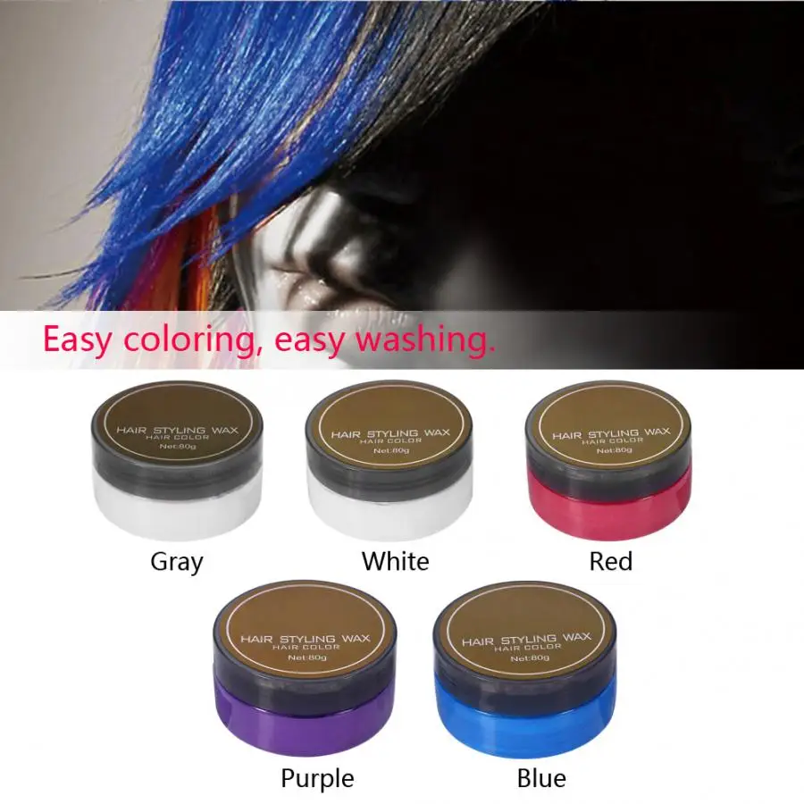 Temporary Hair Dye 5 Colors Hair Color Wax Disposable Hairstyle Styling Modeling Hair Coloring Wax Hair Dye Cream Hair Care 
Temporary Hair Dye 5 Colors Hair Color Wax Disposable Hairstyle Styling Modeling Hair Coloring Wax Hair Dye Cream Hair Care