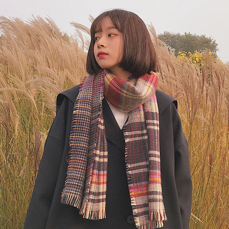Women's Scarf Winter Thickened Cashmere-like Plaid Shawl Double-Sided Plaid Japanese Houndstooth Warm Scarf
Women's Scarf Winter Thickened Cashmere-like Plaid Shawl Double-Sided Plaid Japanese Houndstooth Warm Scarf
