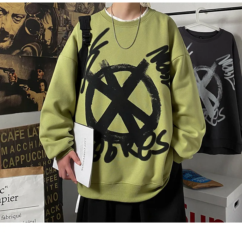 Spring and Autumn Men's Tops Hip Hop Wide Harajuku Graffiti Print Loose Long Sleeve T-Shirt
Spring and Autumn Men's Tops Hip Hop Wide Harajuku Graffiti Print Loose Long Sleeve T-Shirt