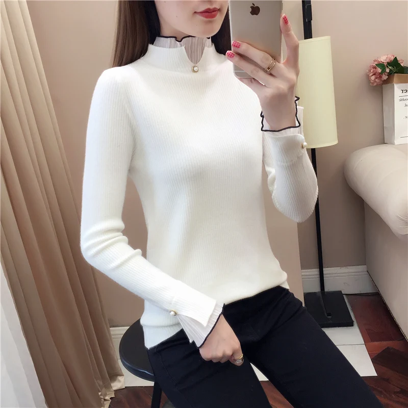 Sweater women 2021 new slim top winter bottoming shirt Western style sweater white
Sweater women 2021 new slim top winter bottoming shirt Western style sweater white