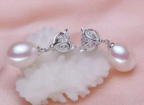 

AAA 9-10mm baisse naturelle Australien blanc perle D'eau Douce perle boucles d'oreilles earring