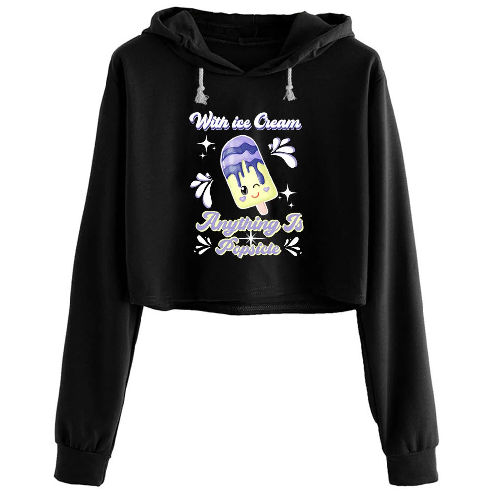 With Ice Cream Anything Is Popsicle Cute Popsicle Crop Hoodies Women Aesthetic Kpop Korean Y2k Pullover For Girls
With Ice Cream Anything Is Popsicle Cute Popsicle Crop Hoodies Women Aesthetic Kpop Korean Y2k Pullover For Girls