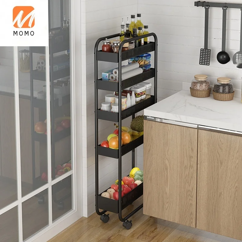 Kitchen Rack Multi-Layer Floor-Standing Slit Frame Refrigerator Cabinet Narrow Strip Ultra Narrow Gap Long Trolley Storage Rack 
Kitchen Rack Multi-Layer Floor-Standing Slit Frame Refrigerator Cabinet Narrow Strip Ultra Narrow Gap Long Trolley Storage Rack