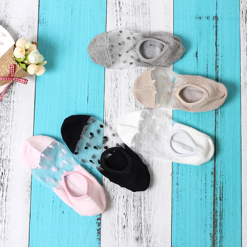 1 pair Crystal Silk Cotton Lace Mesh Boat Socks Women's Short Summer Socks Female Thin Low Cut Women Nylon Transparent Socks
1 pair Crystal Silk Cotton Lace Mesh Boat Socks Women's Short Summer Socks Female Thin Low Cut Women Nylon Transparent Socks