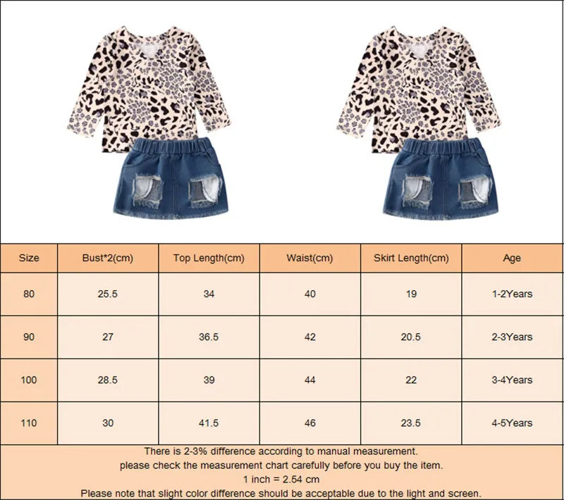 2020 Fashion Kids Baby Girl Clothes Leopard Tops + Ripped Denim Skirt Outfit Set
2020 Fashion Kids Baby Girl Clothes Leopard Tops + Ripped Denim Skirt Outfit Set