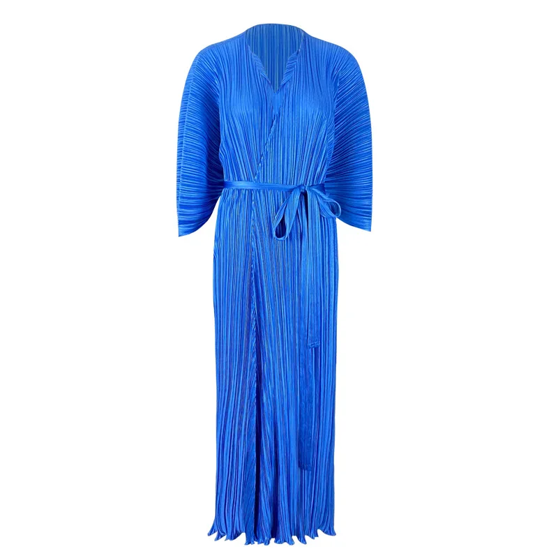 LANMREM new v-neck lace up mid-calf high waist dress for womne all-match elegant two pieces set pleated clothes fashion 2A1451 
LANMREM new v-neck lace up mid-calf high waist dress for womne all-match elegant two pieces set pleated clothes fashion 2A1451