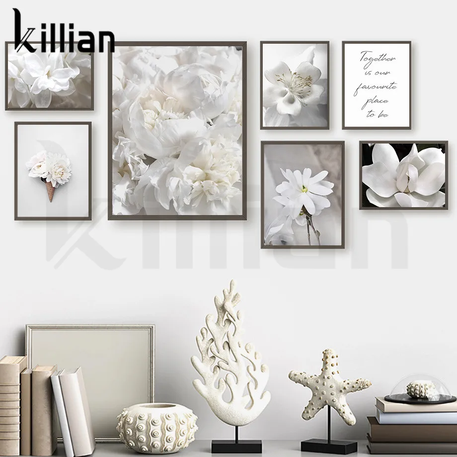 White Fresh Elegant Rose Peony Lily Flowers Canvas Painting Wall Art Nordic Plants Wall Pictures for Living Room Home Decoration
White Fresh Elegant Rose Peony Lily Flowers Canvas Painting Wall Art Nordic Plants Wall Pictures for Living Room Home Decoration