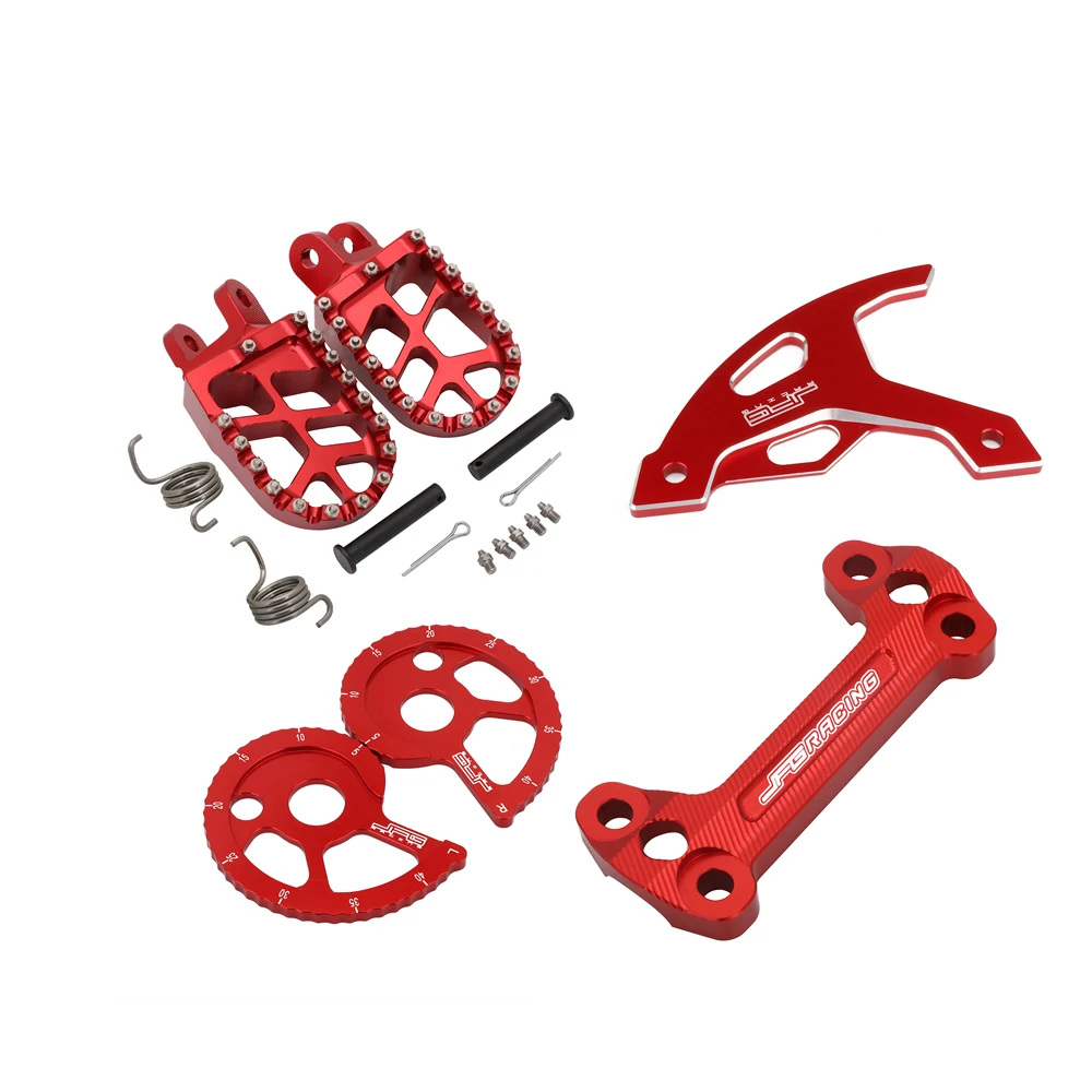 CNC Chain Adjuster Foot pegs Footrest Brake Disc Guard Handlebar Riser Mount Clamp For HONDA XR250R XR400R 96-04 XR600R 91-2000
CNC Chain Adjuster Foot pegs Footrest Brake Disc Guard Handlebar Riser Mount Clamp For HONDA XR250R XR400R 96-04 XR600R 91-2000