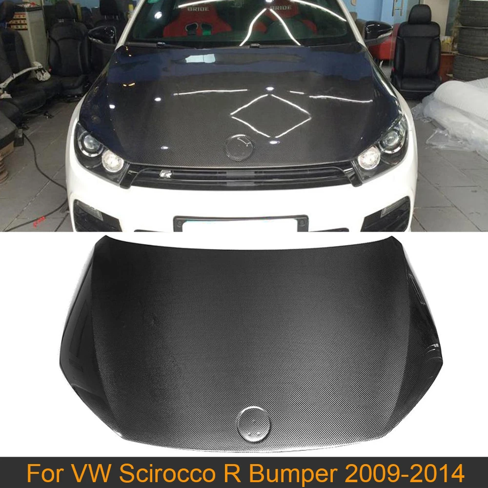 Крышка капота двигателя из углеродного волокна для Volkswagen VW Scirocco R бампер 2009 2014