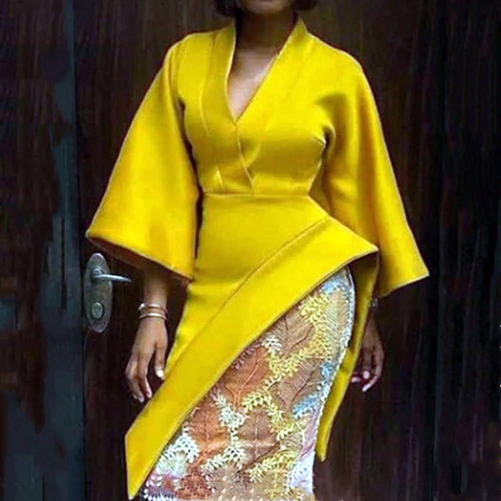 African Blouse Asymmetrical Flare Sleeve v Neck High Waist Fashion Elegant Evening Night Club Wear Tops Shirts & Blouse 2021 New
African Blouse Asymmetrical Flare Sleeve v Neck High Waist Fashion Elegant Evening Night Club Wear Tops Shirts & Blouse 2021 New