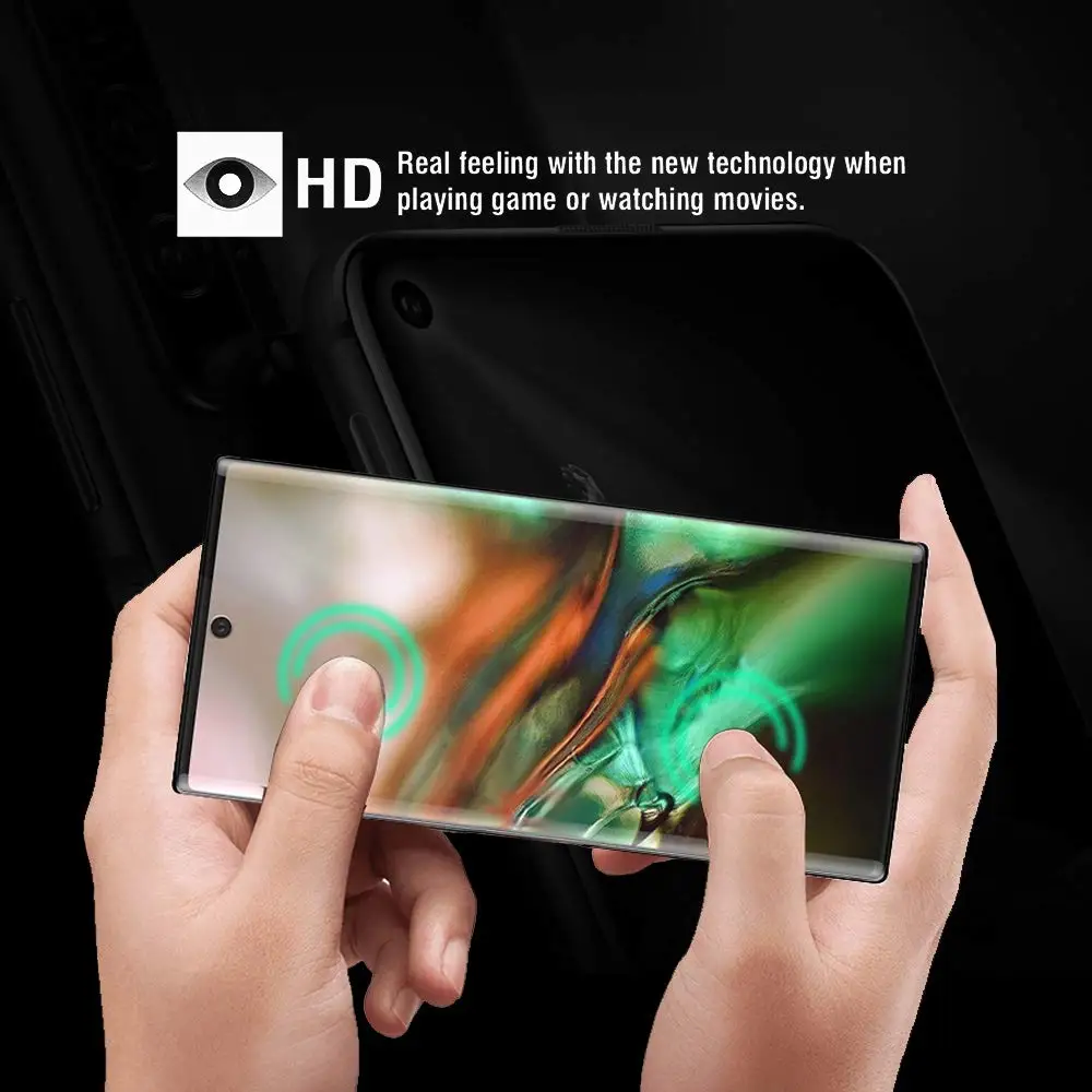 9H 20D закаленное стекло с полным покрытием для SAMSUNG Galaxy Note10 S10 PLUS + Note 10 Pro Анти