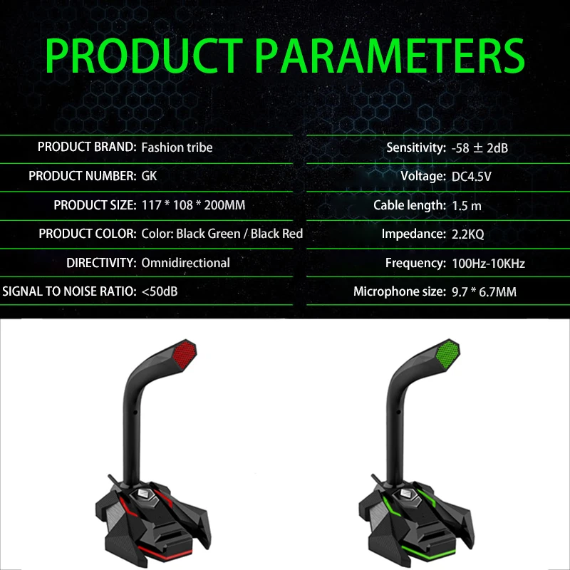 Desktop Microphone Adjustable Angle Cool Light Effect Adjustable Twisting Button And One Button Bass Effect For Speake Game
Desktop Microphone Adjustable Angle Cool Light Effect Adjustable Twisting Button And One Button Bass Effect For Speake Game