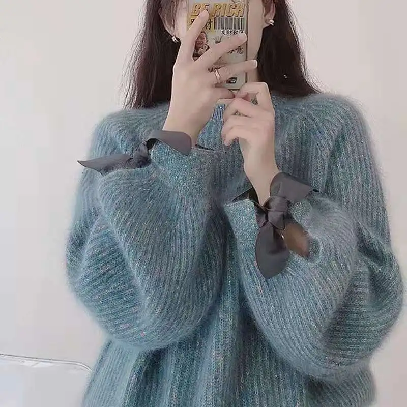 Temperament Gentle Wind Raccoon Velvet Sweater Women's Loose-fitting Outer Wear Autumn and Winter Niche Thick Pullover Sweater
Temperament Gentle Wind Raccoon Velvet Sweater Women's Loose-fitting Outer Wear Autumn and Winter Niche Thick Pullover Sweater