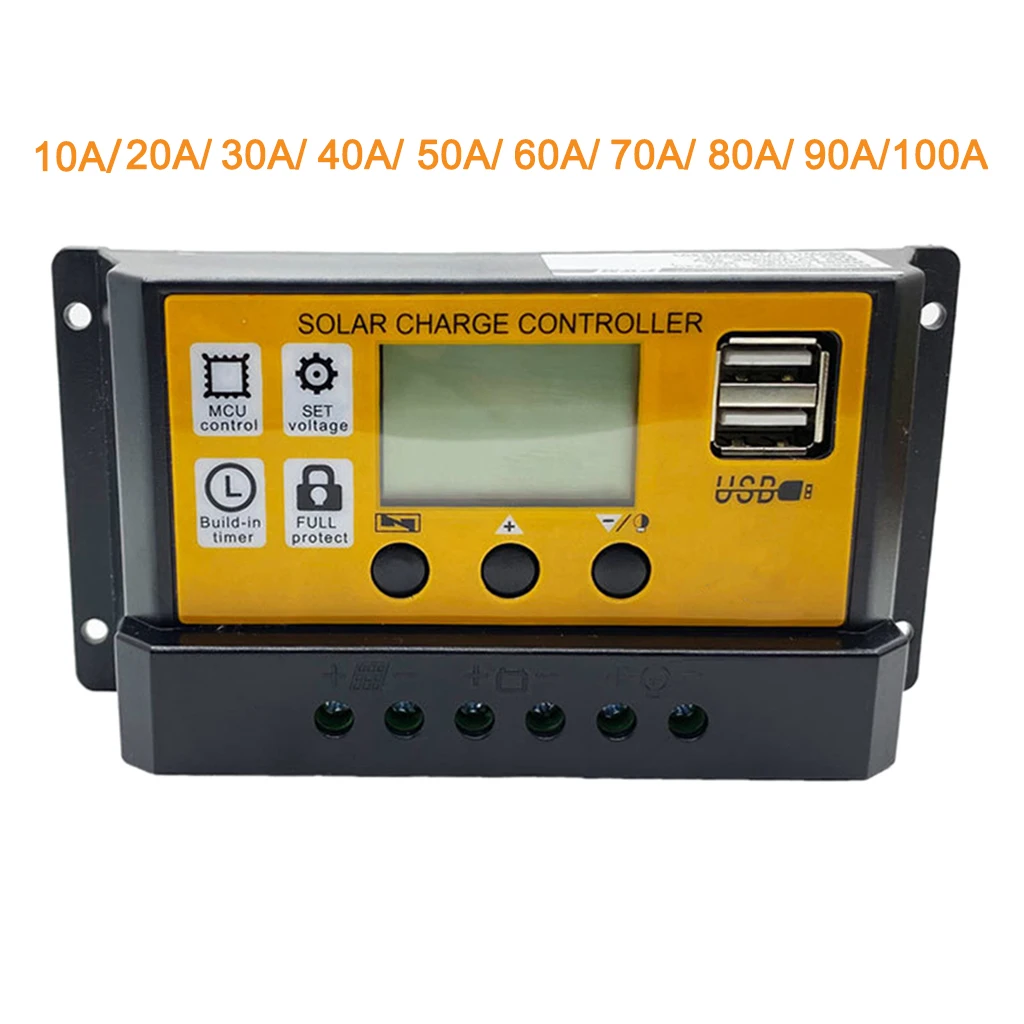 10A/20A/30A/40A/50A/60A/70A/80A/90A/100A 12V 24V Auto Solar Charge Controller LCD Dual USB 5V Output Solar Panel PV Regulator
10A/20A/30A/40A/50A/60A/70A/80A/90A/100A 12V 24V Auto Solar Charge Controller LCD Dual USB 5V Output Solar Panel PV Regulator