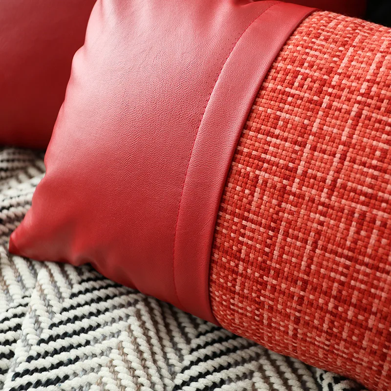 Nordic Leather Pillow Case Colorful Stitching Woven Cushion Pillow Cover for Living room Home Decorative Sofa Throw Pillowcase
Nordic Leather Pillow Case Colorful Stitching Woven Cushion Pillow Cover for Living room Home Decorative Sofa Throw Pillowcase