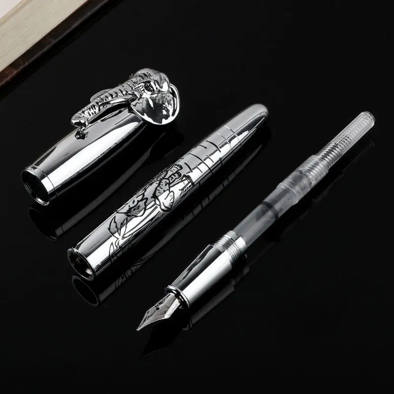 Elephant Head in Lid Fountain Pen Delicate Medium Nib Signature Pens Business Home Office School Supplies
Elephant Head in Lid Fountain Pen Delicate Medium Nib Signature Pens Business Home Office School Supplies