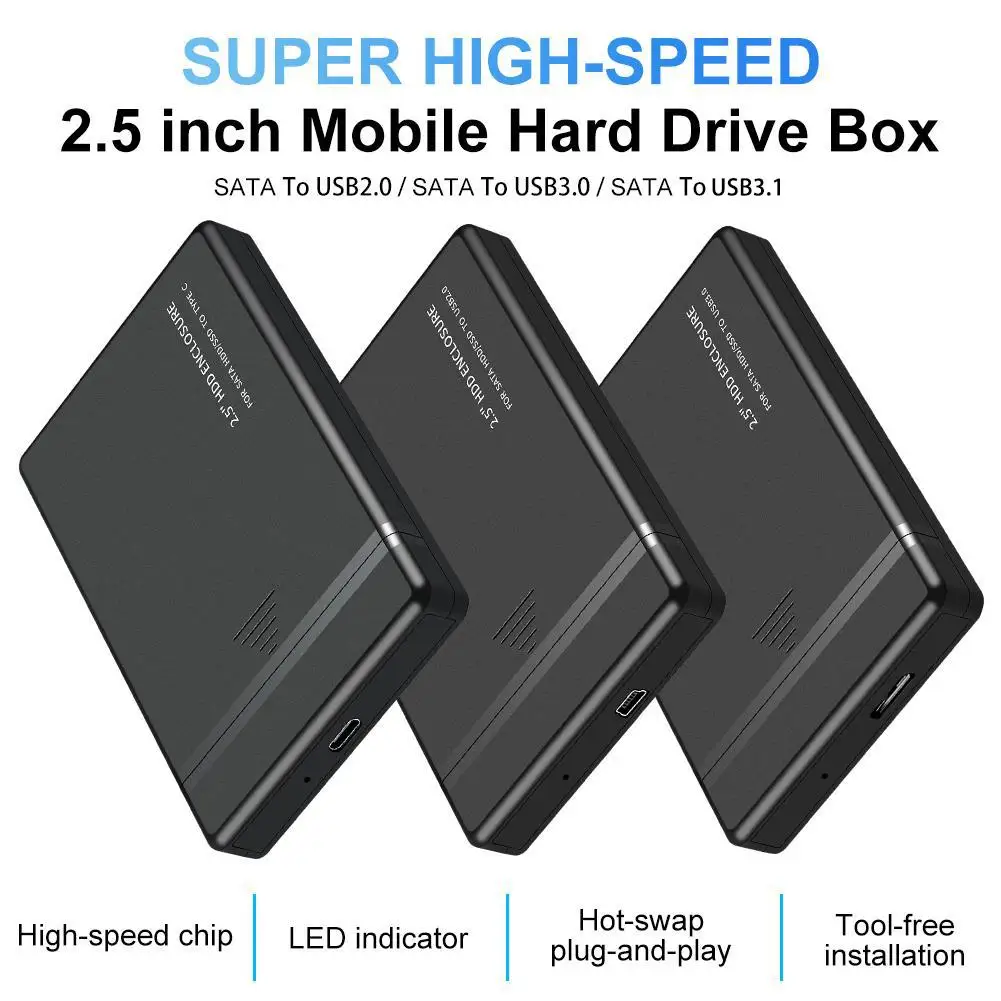 2.5 HDD Case Sata to USB HDD Enclosure Mobile Hard Disk Adapter Case Box hdd docking station case USB 2.0 USB 3.0 USB 3.1
2.5 HDD Case Sata to USB HDD Enclosure Mobile Hard Disk Adapter Case Box hdd docking station case USB 2.0 USB 3.0 USB 3.1