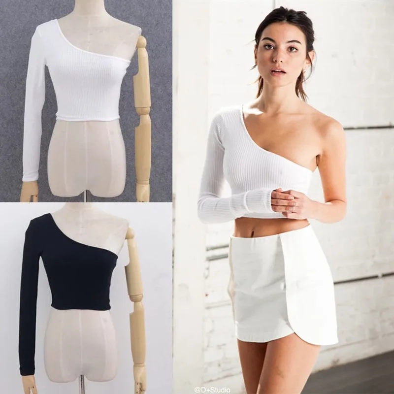 Spring and Summer 2020 New Solid High Waist Short Sexy Off Shoulder Single Sleeve Long Sleeve Diagonal Shoulder Women's Top
Spring and Summer 2020 New Solid High Waist Short Sexy Off Shoulder Single Sleeve Long Sleeve Diagonal Shoulder Women's Top