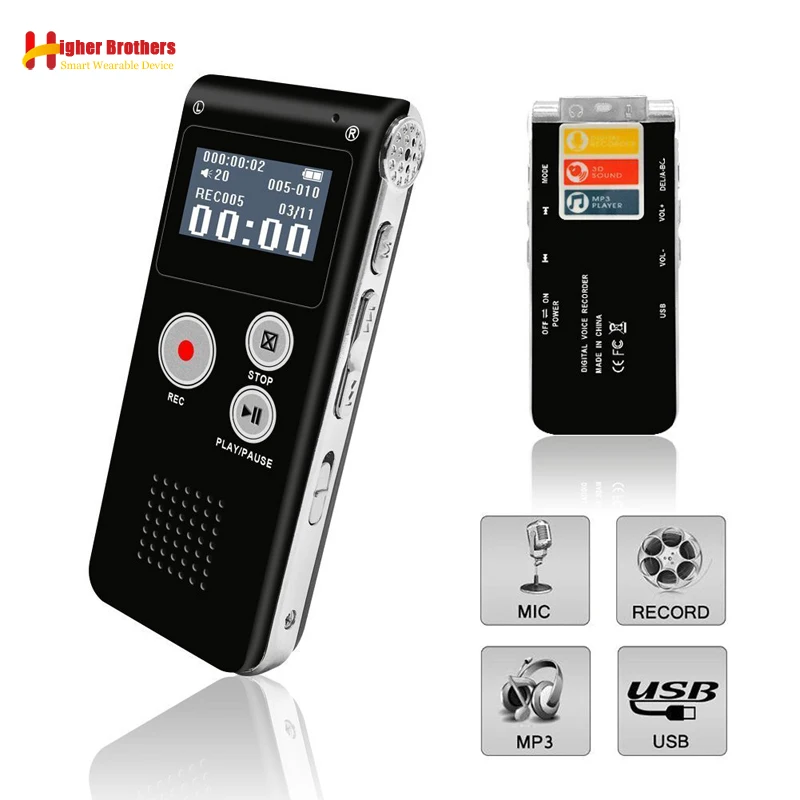 

Portable 8G 16G Voice Recorder USB 96 Hours Playback Dictaphone Digital Stereo Audio Sound Voice Recorder with WAV,MP3 Player