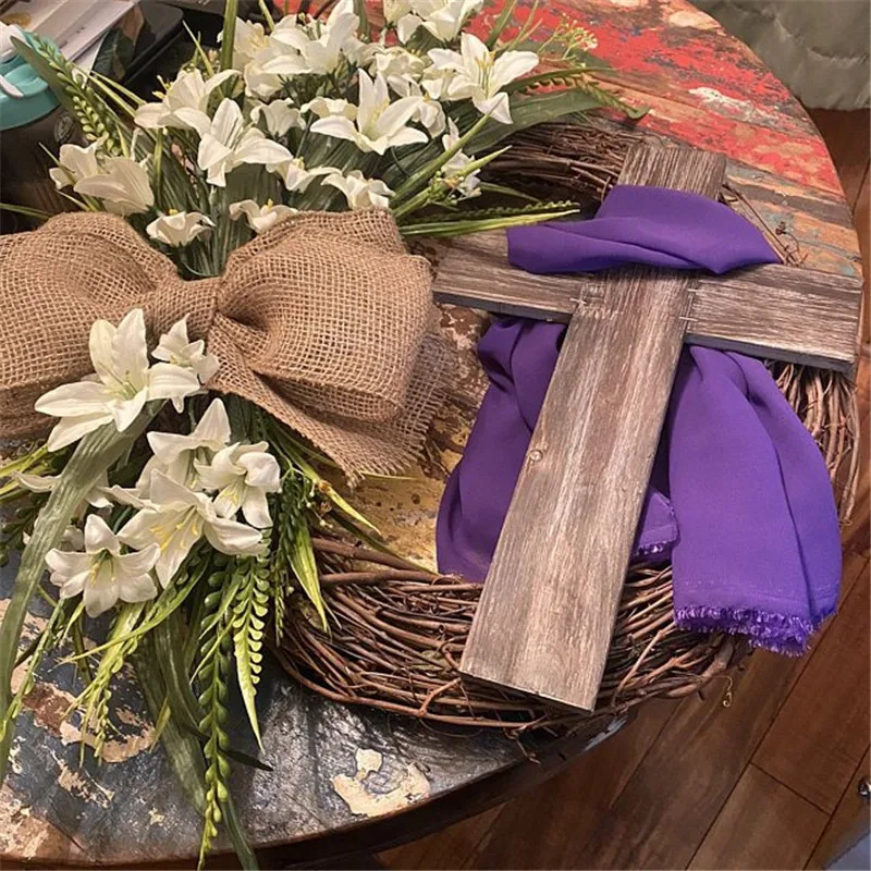 Easter Wreath With Cross Burlap Bow Rustic Grapevine Wreath Spring Decorating DIY Easter Front Door Wreath Decoration DT
Easter Wreath With Cross Burlap Bow Rustic Grapevine Wreath Spring Decorating DIY Easter Front Door Wreath Decoration DT