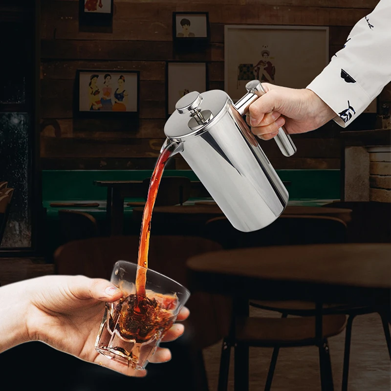 350/800/1000Ml Coffee Pots Double Layer Stainless Steel Coffee And Tea Maker French Press Heat Preservation Mug
350/800/1000Ml Coffee Pots Double Layer Stainless Steel Coffee And Tea Maker French Press Heat Preservation Mug