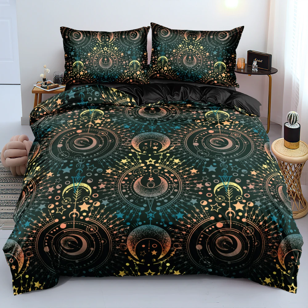Dark Geometry Duvet Cover Set Golden Circular Quilt/Blanket Cover Pillowcases Twin Queen King Size Modern Luxury Bed Collection 
Dark Geometry Duvet Cover Set Golden Circular Quilt/Blanket Cover Pillowcases Twin Queen King Size Modern Luxury Bed Collection