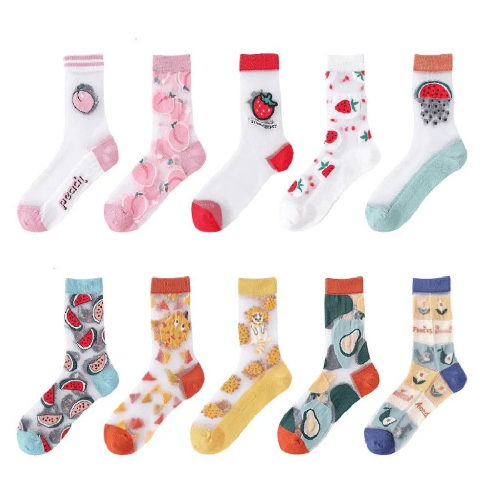 Funny Harajuku High Quality Creative Crystal Silk Tide Socks Crystal Silk Trend Women Sock Cartoon Fruit Glass Silk Women Socks 
Funny Harajuku High Quality Creative Crystal Silk Tide Socks Crystal Silk Trend Women Sock Cartoon Fruit Glass Silk Women Socks