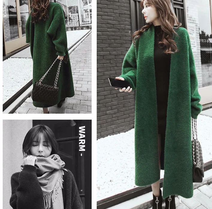 Hot Women New Cashmere Cardigan Trench Solid Winter Coat Batwing Sleeve Knitted Lady Long Cardigan Thick Long Outwear
Hot Women New Cashmere Cardigan Trench Solid Winter Coat Batwing Sleeve Knitted Lady Long Cardigan Thick Long Outwear