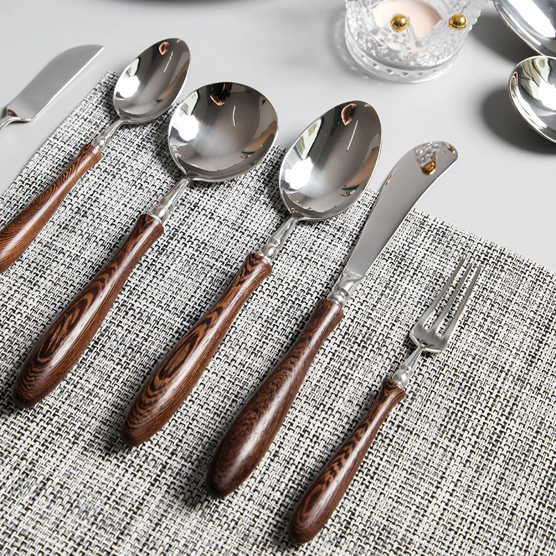 European Style Dinnerware Set Wooden Handle Fork Knife Set Cutlery Set Stainless Steel Juegos De Vajilla Home Decor BC50CJ
European Style Dinnerware Set Wooden Handle Fork Knife Set Cutlery Set Stainless Steel Juegos De Vajilla Home Decor BC50CJ