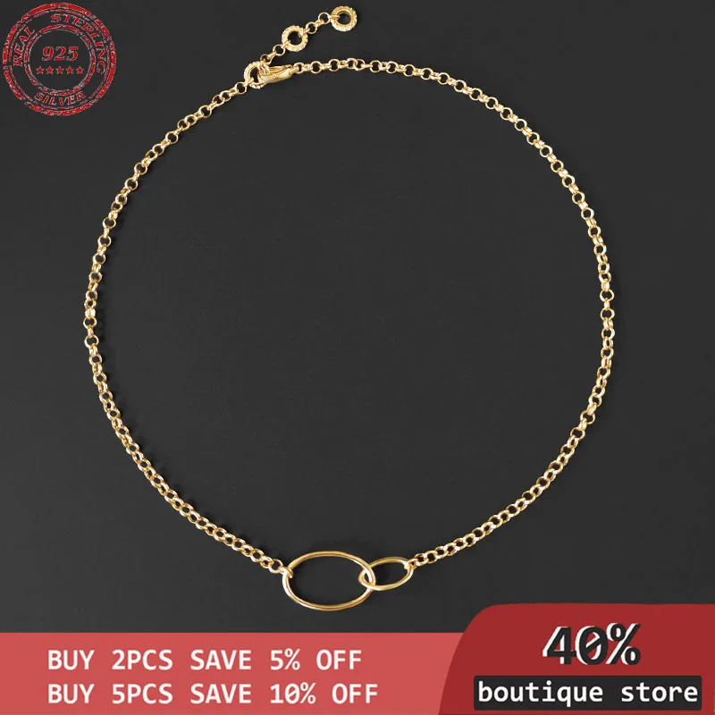 Geometric gold buckle chain S925, adjustable, can be combined with pendant jewelry, simple and personalized women's Necklace
Geometric gold buckle chain S925, adjustable, can be combined with pendant jewelry, simple and personalized women's Necklace