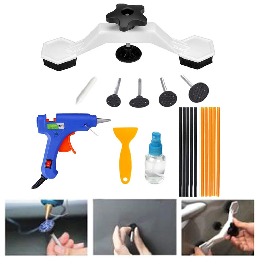 18pcs/set Glue Paintless Portable Lifter Labor Saving Hail Removal Auto Body Car Maintenance Suction Device Dent Repair Tools
18pcs/set Glue Paintless Portable Lifter Labor Saving Hail Removal Auto Body Car Maintenance Suction Device Dent Repair Tools
