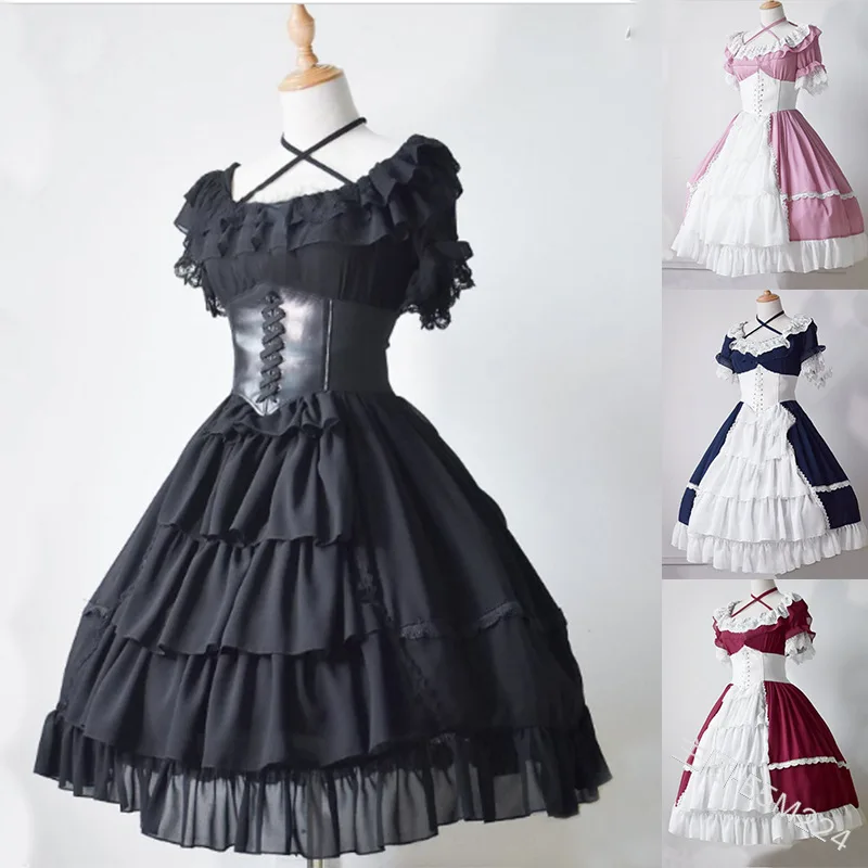 Gothic palace lolita dress vintage cross bandage lace kawaii dress high waist slim victorian dress gothic lolita op loli cosplay
Gothic palace lolita dress vintage cross bandage lace kawaii dress high waist slim victorian dress gothic lolita op loli cosplay