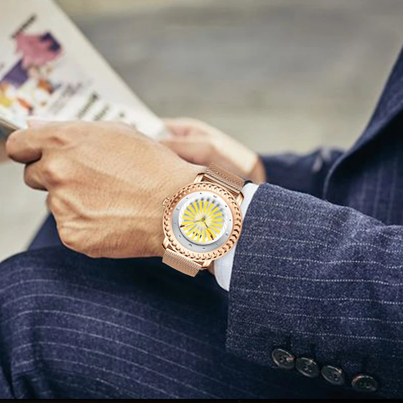 Men Watch Creative Automatic Turbine Rotation Bezel Dial Watch Casual Men's Quartz Wristwatches Luxury Steel Relogio Masculino
Men Watch Creative Automatic Turbine Rotation Bezel Dial Watch Casual Men's Quartz Wristwatches Luxury Steel Relogio Masculino