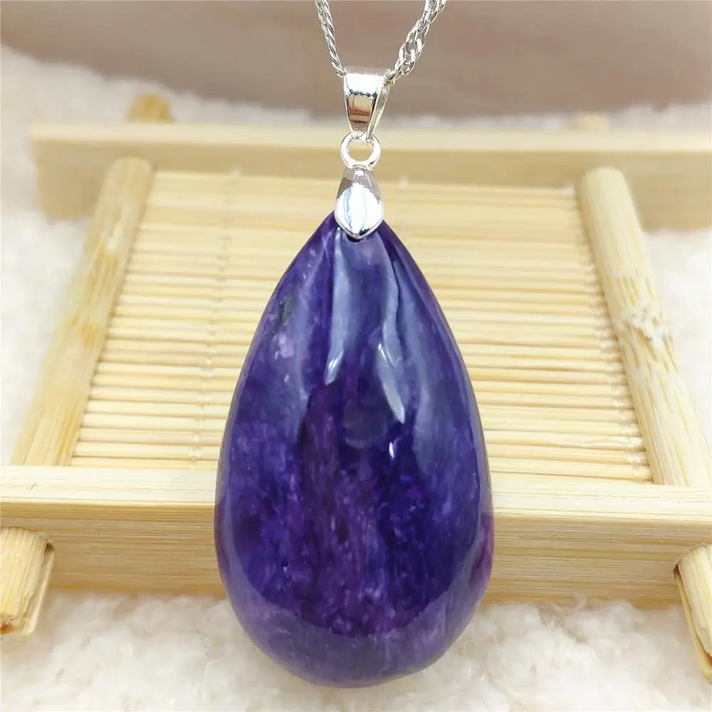 Natural Charoite Purple Women Water Drop Pendant From Russia 38x22x10mm Necklace Jewelry Fashion Bead AAAAA
Natural Charoite Purple Women Water Drop Pendant From Russia 38x22x10mm Necklace Jewelry Fashion Bead AAAAA