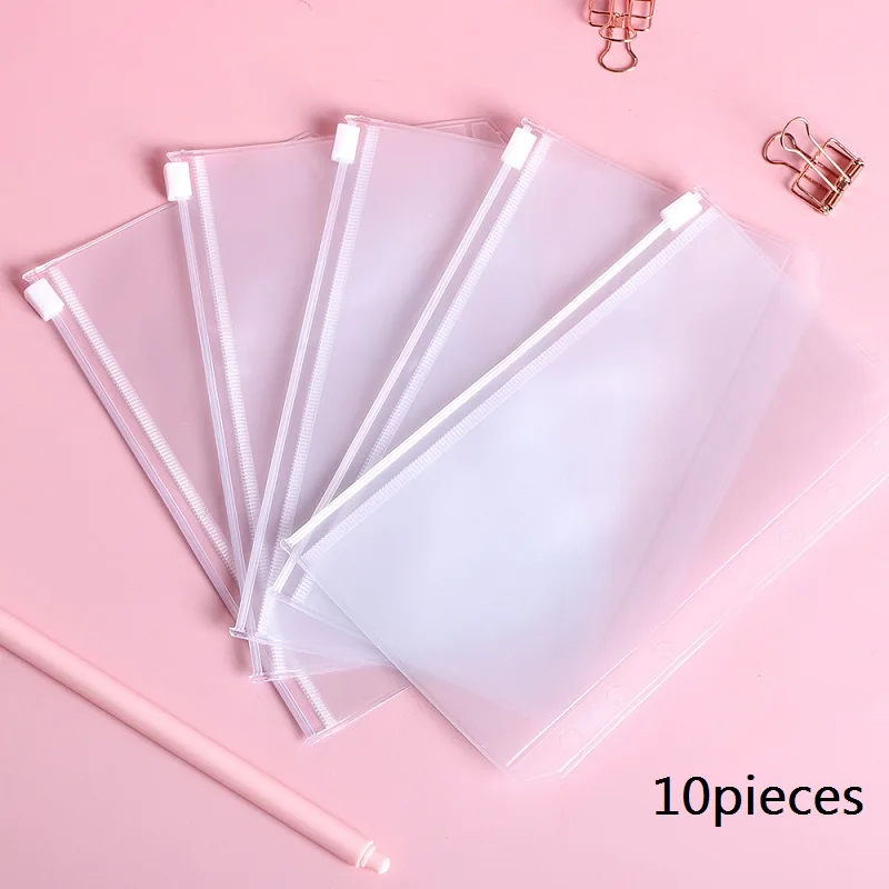 10pcs PVC A7/A6/A5 Loose Leaf Notebook Refill Zip Bag, Pencil Eraser Stationery Collection Bag 6Holes Pouch Storage Bag
10pcs PVC A7/A6/A5 Loose Leaf Notebook Refill Zip Bag, Pencil Eraser Stationery Collection Bag 6Holes Pouch Storage Bag