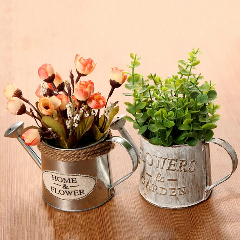 Vintage Metal Handicraft Watering Flower Arrangement Home Decor Succulents Plant Flowers Pot Bucket Flower Vase Garden Decor hot
Vintage Metal Handicraft Watering Flower Arrangement Home Decor Succulents Plant Flowers Pot Bucket Flower Vase Garden Decor hot