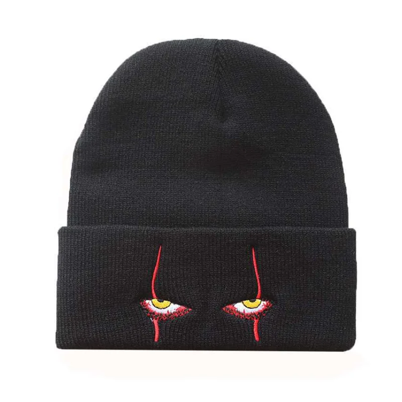 Scary Clown Eyes Embroidery Women Men Winter Knitted Fashion Beanie Hat Hip Hop Cuffed Skull Cap Halloween Cosplay Party
Scary Clown Eyes Embroidery Women Men Winter Knitted Fashion Beanie Hat Hip Hop Cuffed Skull Cap Halloween Cosplay Party