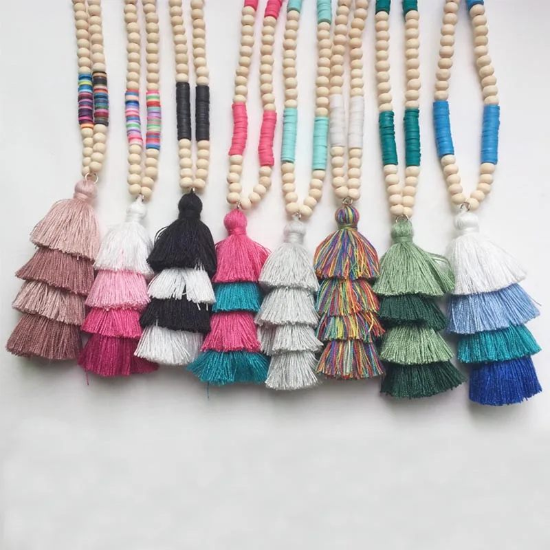 ZWPON 2020 New Layered Tassel Wood Beaded Polymer Clay Necklace for Women Summer Colorful Tassel Pendant Statement Necklace
ZWPON 2020 New Layered Tassel Wood Beaded Polymer Clay Necklace for Women Summer Colorful Tassel Pendant Statement Necklace