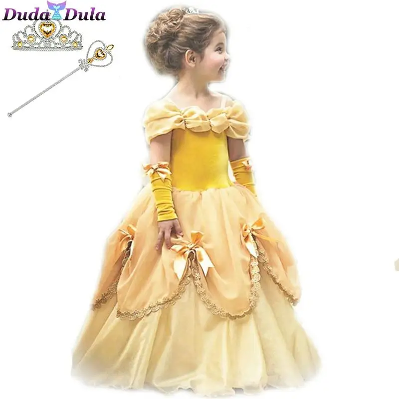 Belle Cosplay Dresses For Girls Princess Dress Girl Childlike Fantasy Halloween Dresses With Crown Magic Wand Vestidos Menina
Belle Cosplay Dresses For Girls Princess Dress Girl Childlike Fantasy Halloween Dresses With Crown Magic Wand Vestidos Menina
