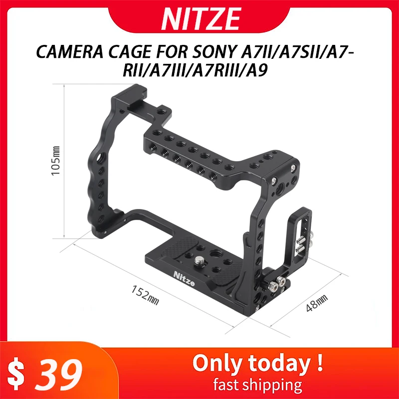 NITZE CAMERA CAGE FOR SONY A7II/A7SII/A7RII/A7III/A7RIII/A9 - TP12 Aluminum Alloy with Hex Spanner,HDMI Cable Clamp
NITZE CAMERA CAGE FOR SONY A7II/A7SII/A7RII/A7III/A7RIII/A9 - TP12 Aluminum Alloy with Hex Spanner,HDMI Cable Clamp