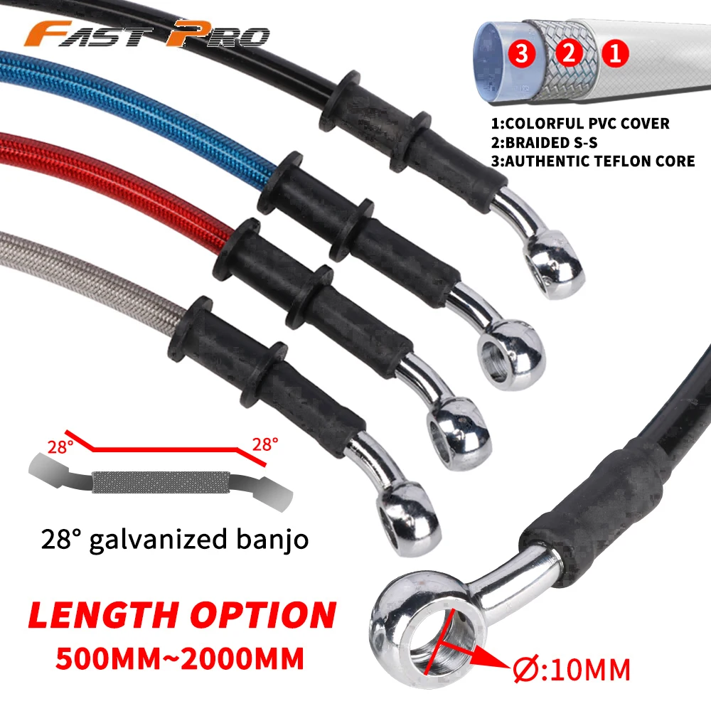 Motorcycle 28° Banjo 500mm-2000mm Braided Steel Hydraulic Brake Clutch Radiator Oil Cooler Hose Line Pipe Tube 28 Degree Banjo 
Motorcycle 28° Banjo 500mm-2000mm Braided Steel Hydraulic Brake Clutch Radiator Oil Cooler Hose Line Pipe Tube 28 Degree Banjo