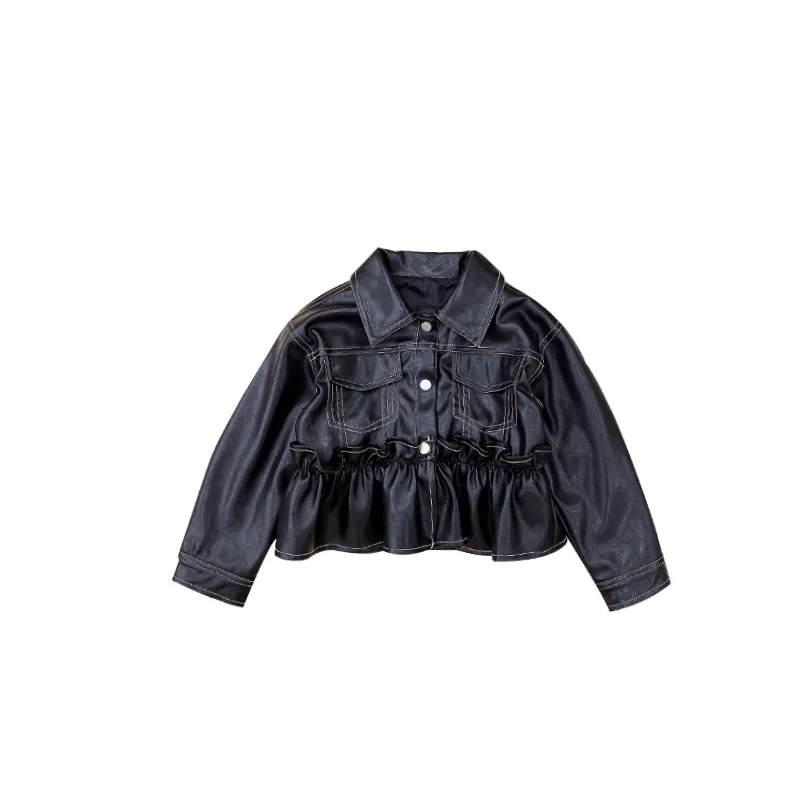 2021 autumn Korean girls' sweet fungus edge leather clothes children's lace jacket kid coat
2021 autumn Korean girls' sweet fungus edge leather clothes children's lace jacket kid coat