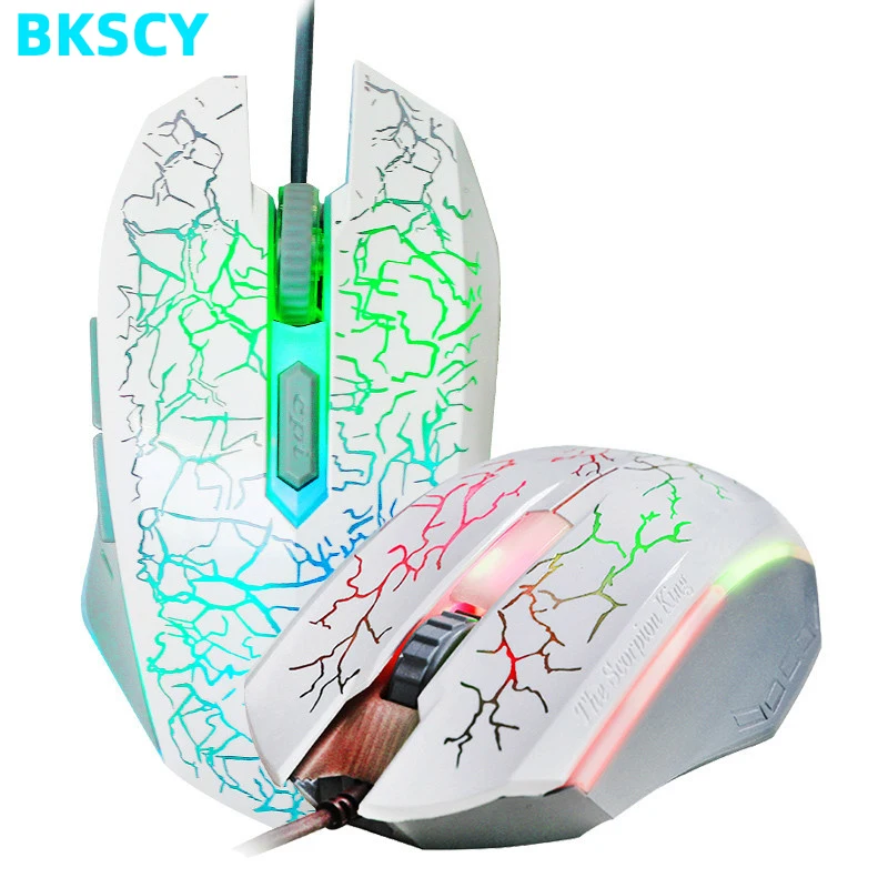 

Bkscy игровая мышь 2400 DPI, оптическая 6 кнопок, геймерская мышь с подсветкой, Проводная игровая мышь для ПК, ноутбука, компьютерной мыши