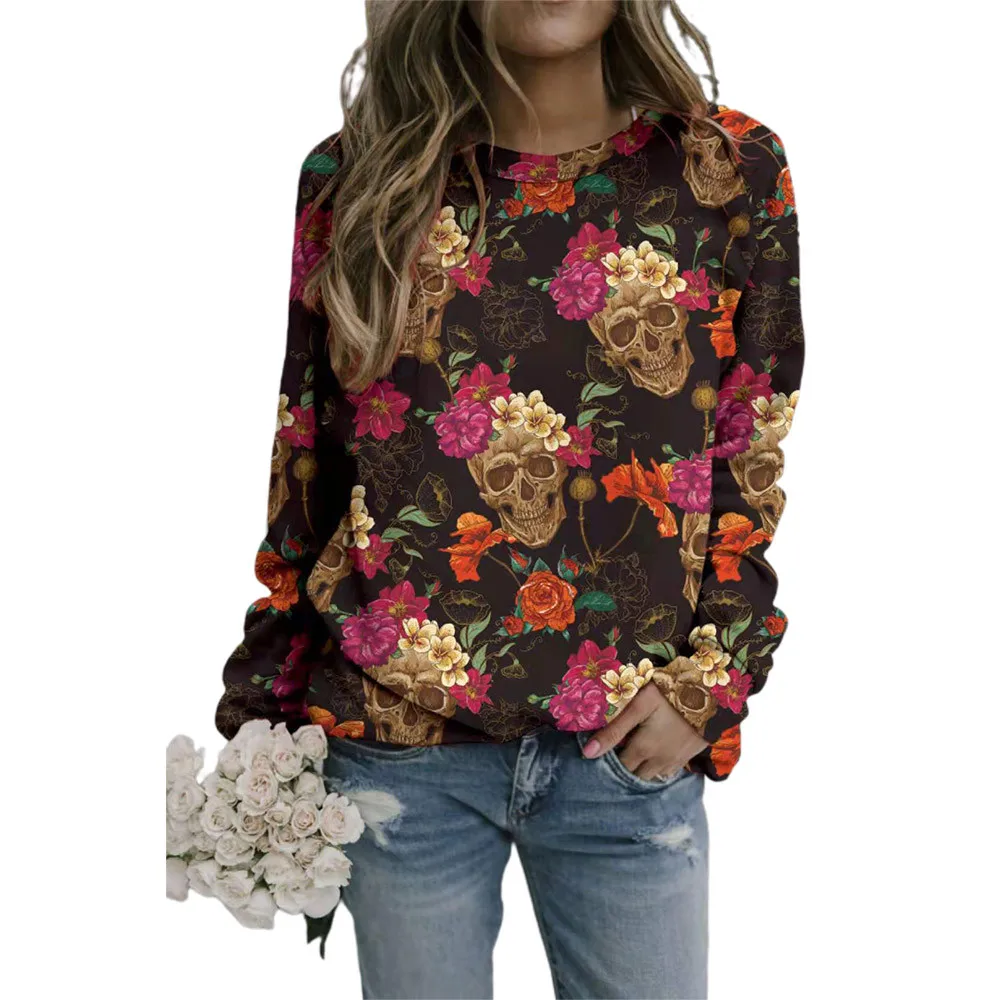 Fashion Clothes Women Novelty Printed Long Sleeve Skull T Shirt Halloween Casual Loose Tops Crew Neck Pullover Festival Blouse
Fashion Clothes Women Novelty Printed Long Sleeve Skull T Shirt Halloween Casual Loose Tops Crew Neck Pullover Festival Blouse