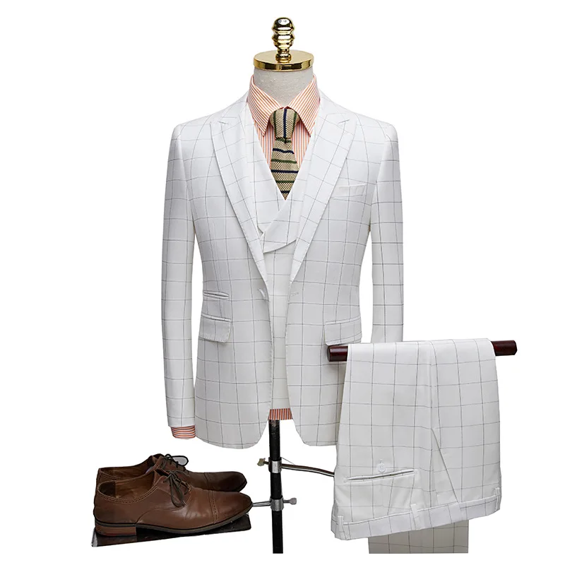 Мужские костюмы, Свадебный костюм для мужчин, приталенный нежный мужской костюм для свадьбы, мужские дизайнерские деловые костюмы в полоск... 
Мужские костюмы, Свадебный костюм для мужчин, приталенный нежный мужской костюм для свадьбы, мужские дизайнерские деловые костюмы в полоск...