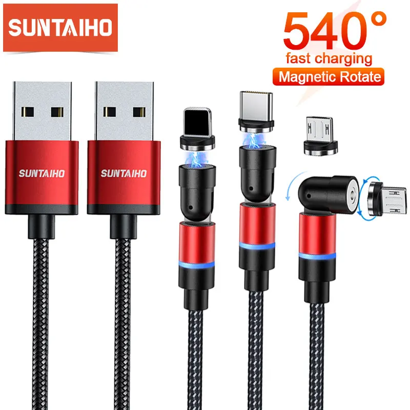 Suntaiho 540 Rotate Fast Charging Magnetic Cable Micro USB Type C Cable For iPhone Xiaomi Samsung USB C Magnet Charger Wire Cord
Suntaiho 540 Rotate Fast Charging Magnetic Cable Micro USB Type C Cable For iPhone Xiaomi Samsung USB C Magnet Charger Wire Cord