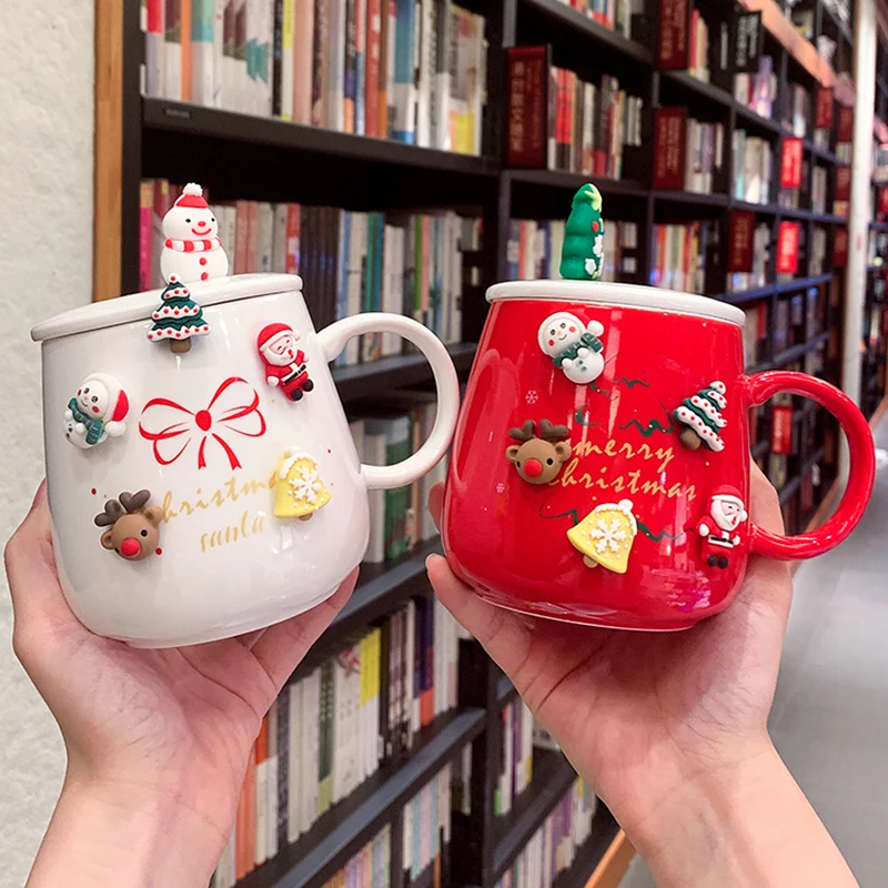 New 450ml Christmas Mug With Tree Elk 3D Sticker Spoon Cartoon Large Ceramic Water Breakfast Coffee Cup With Lid And Spoon Gift
New 450ml Christmas Mug With Tree Elk 3D Sticker Spoon Cartoon Large Ceramic Water Breakfast Coffee Cup With Lid And Spoon Gift