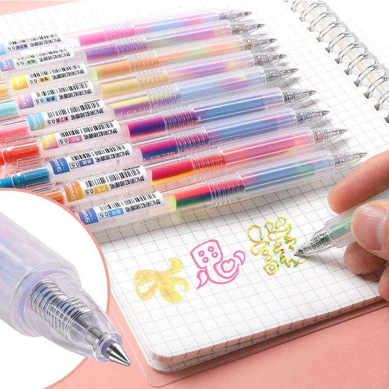 5pcs Gradient Color Gel Pen Set 0.5mm Rainbow Marker Pen Art Hook Line Pen Student School Office Stationery Supplies
5pcs Gradient Color Gel Pen Set 0.5mm Rainbow Marker Pen Art Hook Line Pen Student School Office Stationery Supplies