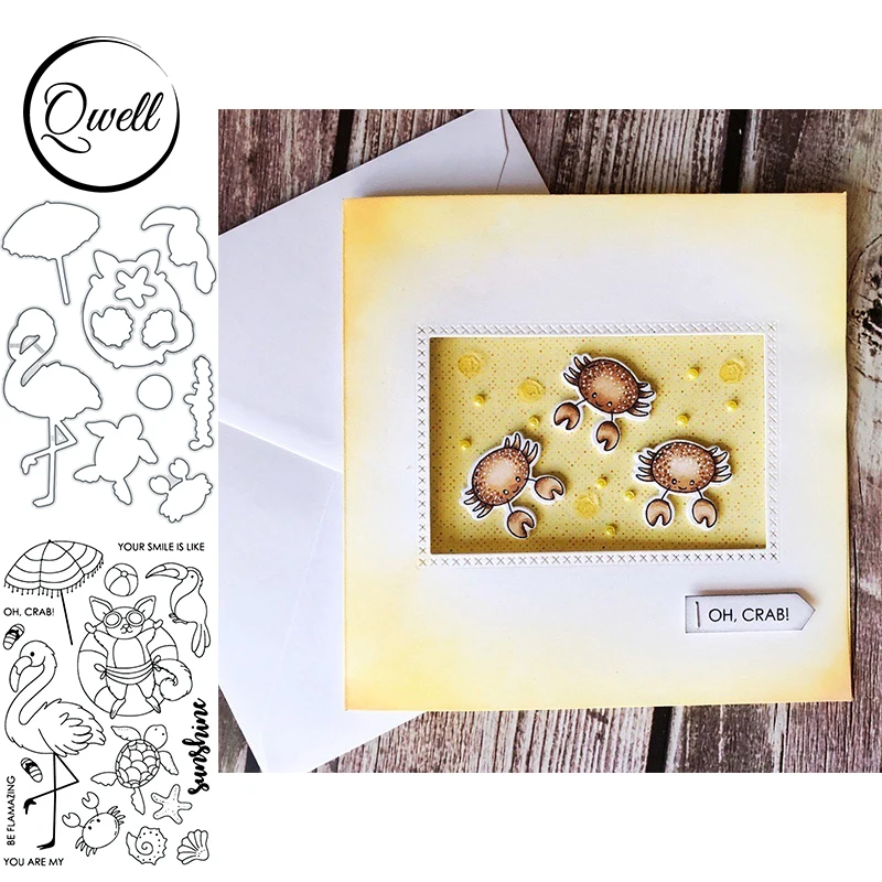 QWELL Sea Animal Turtle Crab Metal Cutting Dies And Clear Silicone Stamps Set Umbrella Summer Element DIY Scrapbooking 2020 New
QWELL Sea Animal Turtle Crab Metal Cutting Dies And Clear Silicone Stamps Set Umbrella Summer Element DIY Scrapbooking 2020 New